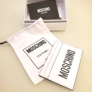 ♡ MOSCHINO couture ♡ white leather card case NEW!